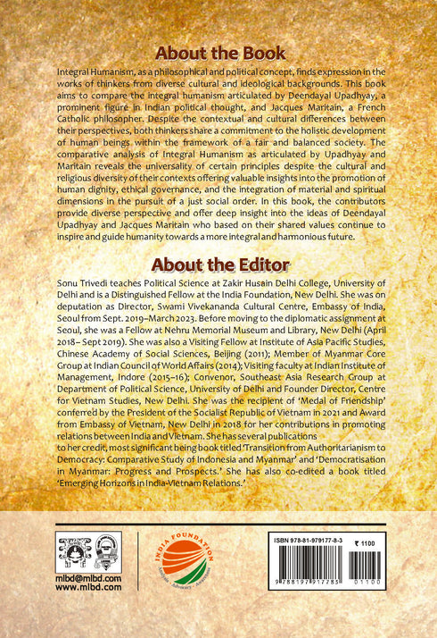 Integral Humanism: Perspectives of Deendayal Upadhyay and Jacques Maritain (HB) | By Sonu Trivedi (Editor) | MLBD Publications