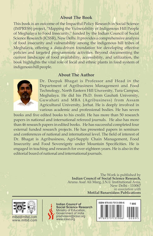 Book cover of Mapping The Vulnerability Of Indigenous Hill People Of Meghalaya To Food Insecurity by Deepak Bhagat