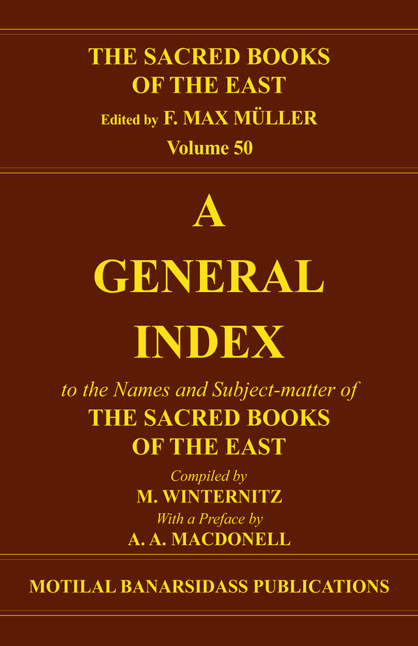Book cover of S B E (Vol-50) : Index |Winternitz M |HB|Mlbd Publications by Winternitz M