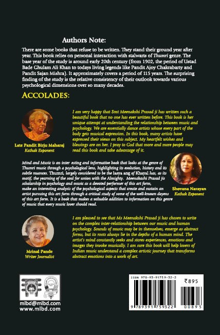 Mind and Music: Demystifying Thumri Maestros (HB) | By Meenakshi Prasad (Author) | MLBD Publications