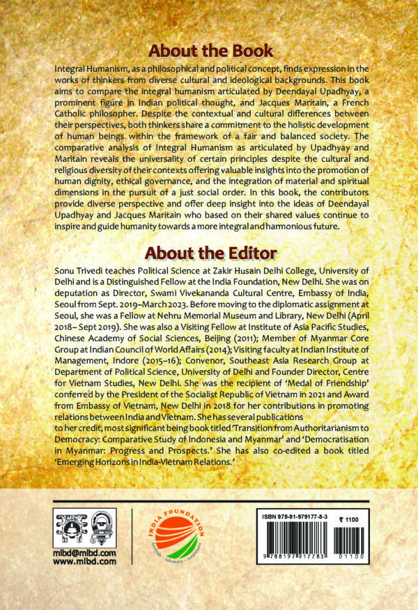 Integral Humanism: Perspectives of Deendayal Upadhyay and Jacques Maritain (HB) | By Sonu Trivedi (Editor) | MLBD Publications - Image 2